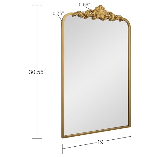 Ruomeng Wall Mirror, Traditional Vintage Baroque Mirror, Gold Framed Mirror for Bathroom, Entryway, Living Room, Hallway, 19” x 30.5”